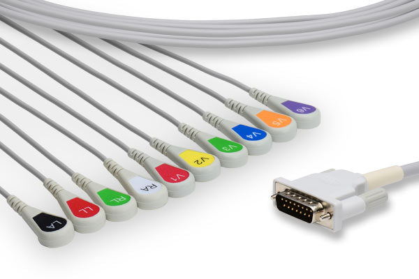Mortara > Burdick Compatible Direct-Connect EKG Cable