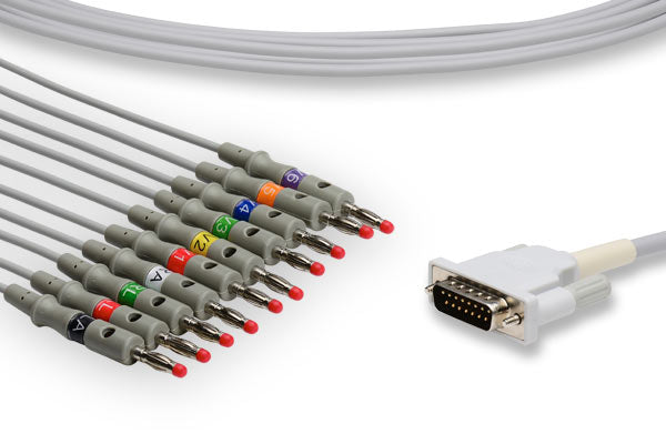 Mortara > Burdick Compatible Direct-Connect EKG Cable