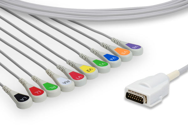 Mortara > Burdick Compatible Direct-Connect EKG Cable