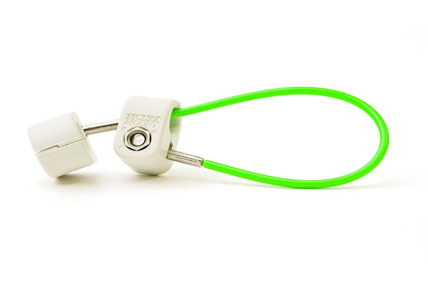 Cable Mgmt 6" Green Cable Tether w/key, Pack of 12