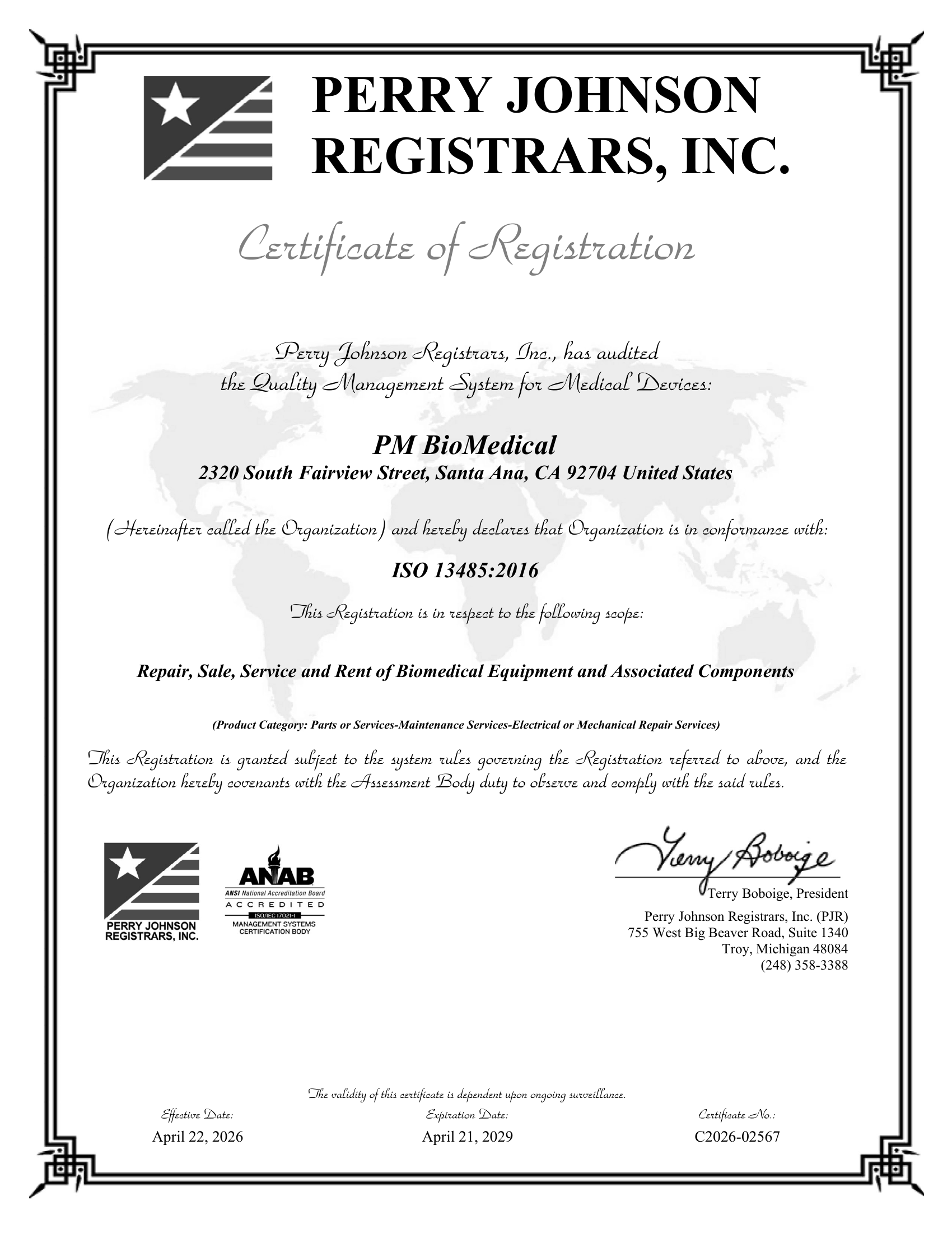 ISO 13485:2016 Certificate